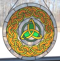 CELTIC BRAIDED TRINITY KNOT WINDOW